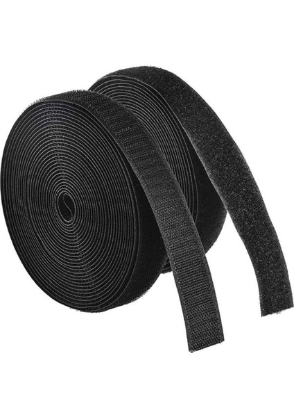 Magnet Siyah Cırt Cırtlı Bant 5 Metre Çift Taraflı Amerikan Fermuarı Genişlik 2 cm