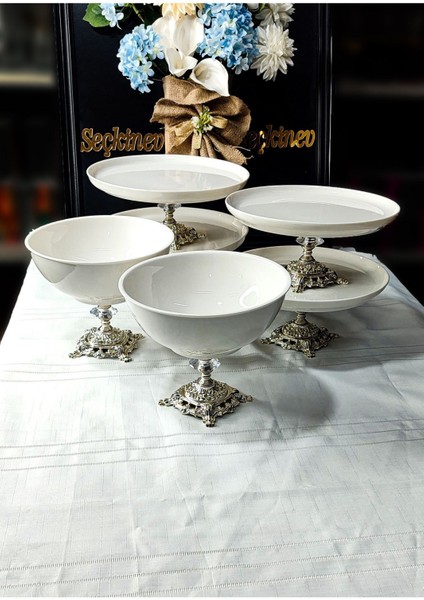Seçkinev Bergamo Porselen Oval Kırık Beyaz(Krem) 6 Parça Masa Sunum Seti fiyatları