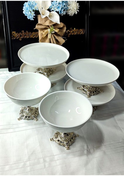 Seçkinev Bergamo Porselen Oval Kırık Beyaz(Krem) 6 Parça Masa Sunum Seti indirimleri