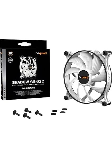 Quiet! Shadow Wings 2 140 mm Pwm White Fan, Yüksek Maksimum Hız, Düşük Minimum Devir Sayısı, Optimize Edilmiş Fan Çerçevesi, Olağanüstü Yüksek Hava Basıncı, Sessiz Çalışma, Rifle Rulman, BL091 indirimleri