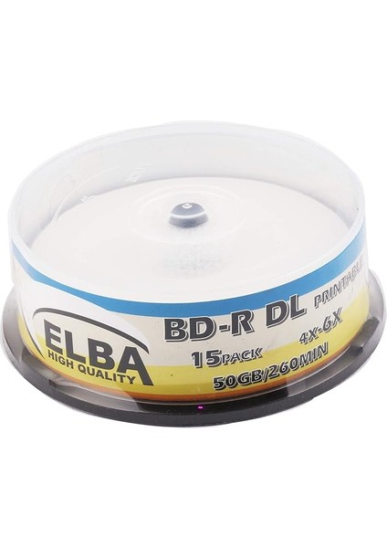 Blu-Ray Bd-R 6 x 50GB 15Lİ Cake Box Prıntable