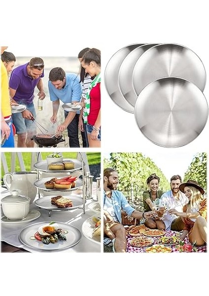 20 cm Paslanmaz Çelik Yuvarlak Yemek Takımı, Paslanmaz Çelik Kamp Tabağı, 20 cm Paslanmaz Çelik Yuvarlak Yemek Tabağı, Metal Yemek Tabağı, Paslanmaz Çelik Kamp Tabağı Seti, Kamp, Piknik indirimleri