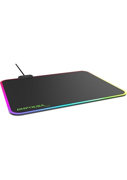 IMP-024T Empousa Rgb 7 LED Medıum Mousepad (320X270X3MM),12 Farklı Değişebilen Dokunmatik Işık Efekti,hızlı Kayan Yüzey, Kaymaz Kauçuk Taban fiyatları