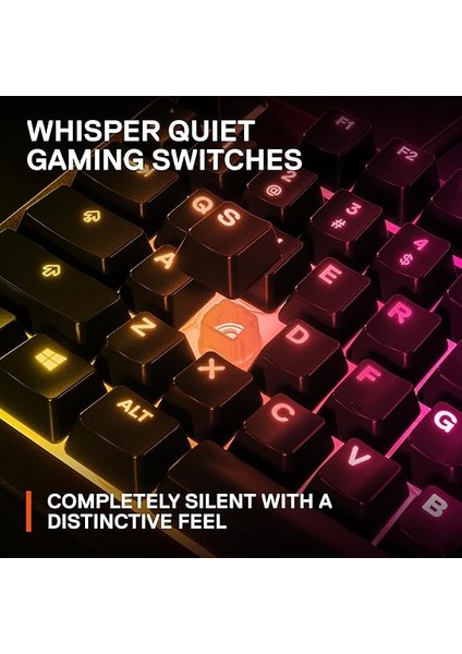 Apex 3 Rgb Oyun Klavyesi 10 Bölgeli Rgb Aydınlatma IP32 Su Geçirmez Birinci Sınıf Manyetik Bilek Desteği 64812 Çok Sessiz Hissedilir ve Sessiz fırsatları