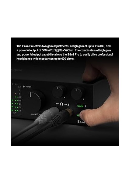 Professional E4X4 Pre | Black Yüksek Kalite Usb-C Ses Kartı: 4-Giriş/4-Çıkış 24BIT/192KHZ, 8...600OHM Arası Kulaklıklara Kadar Kullanılabilir. (Pc/mac) indirimleri
