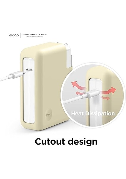 MacBook Şarj Cihazı Kılıfı MacBook 140W Usb-C Güç Adaptörü, MacBook Pro 16" M4 [A3403] / [A3186] - 2024, M3 [A2991] / M2 [A2780] - 2023, M1 [A2485] - 2021 (Klasik Beyaz) modelleri