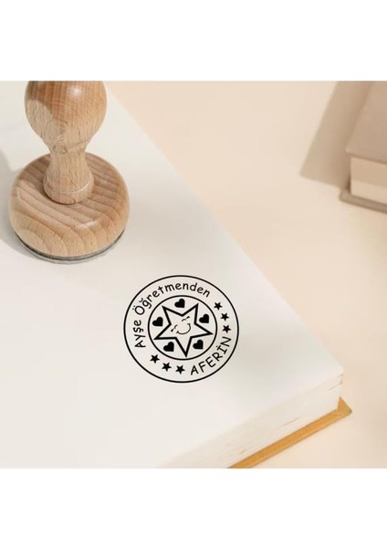 Özel Öğretmen Kaşesi Mührü Kitap Mührü ve Istampa Set R5814-09