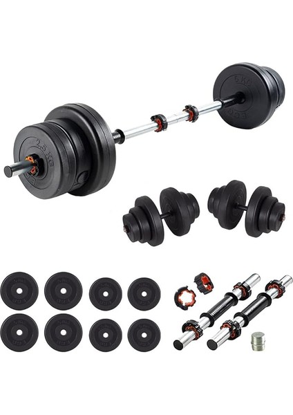 32 kg Multifonksiyonel Halter Seti ve Dambıl Seti Ağırlık Fitness Seti