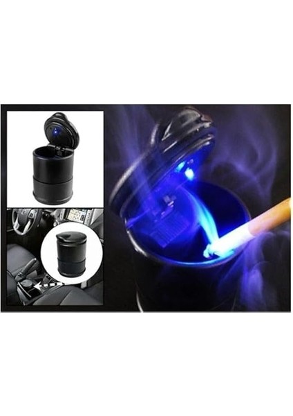 2024 Araç Içi Küllük, LED Işıklı Kokusuz Kapaklı Oto Kül Tablası Araba Küllüğü fırsatları