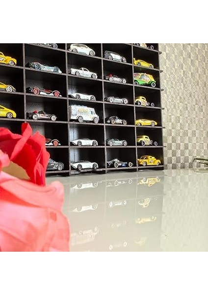 Ölçek Oyuncak Hobi Koleksiyon 100 Araçlık Set Model Oyuncak Araba Rafı-Siyah modelleri
