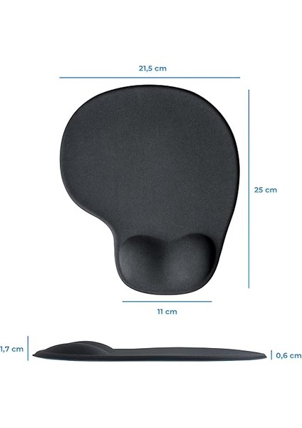Ergonomik Bilek Destekli Mouse Pad – Kaymaz Taban, Yumuşak ve Konforlu Bilek Desteği, Uzun Süreli Kullanım Için Rahat Fare Altlığı, Siyah fiyatları