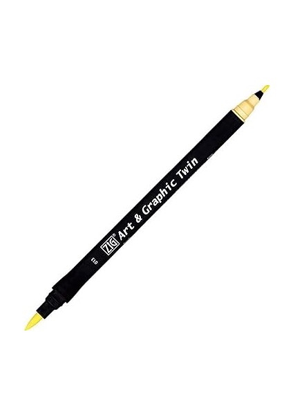 Art And Graphic Twin Tip Brush Marker 013 Çift Fırça Uçlu Işaretleme Kalemi, Soluk Sarı modelleri