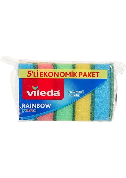 Ekonomik Bulaşık Süngeri, 5'li Ekonomik Paket, Rainbow