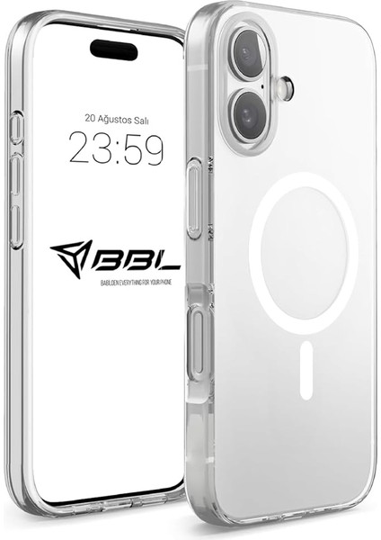 iPhone Magsafe Uyumlu Şeffaf Sert Kristal Mika Sararmaz Kılıf (Iphone 16)