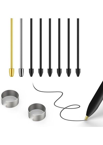 Metal Uçlar/uçlar Samsung Galaxy Tab S9/S9FE+/S9 Ultra/s8/s8+/s8 Ultra/s7/s7 Fe/s6/s6 LITE/S22/S23/S24 Ultra S Kalem, Plastik + Bakır + Titanyum Uçlar/ipuçları+Klips + Düzenleyici (2+6 Parça Set)