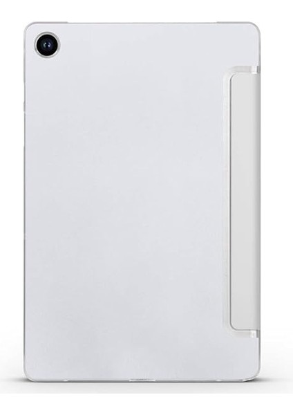 Samsung Galaxy Tab A9 ile Uyumlu Tablet Kılıfı Smart Cover Uyku Modlu Standlı Arkası Sert Şeffaf Kapak - Mavi indirimleri