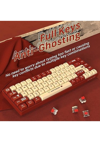 AK680 65% Kablolu Hotswap Mekanik Oyun Klavyesi,68 Tuşlu Taşınabilir Anti-Ghosting Klavye,gökkuşağı Arkadan Aydınlatmalı Programlanabilir,eva Sandviç,ergonomik Tasarım,kırmızı Anahtar-Kırmızı fırsatları
