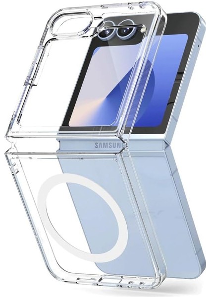 16 (6.1) Inç Ile Uyumlu Kablosuz Şarj Destekli Şeffaf Kılıf-Iphone 16 (6.1) With Wireless Charging Support Compatible Transparent Case (Galaxy Z Flip 6)