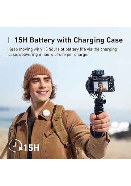 Anker, , M650, Wireless Yayıncı Mikrofonu, Şarj Kutusuyla 15 Saat Pil Ömrü, Voiceshield, LC3PLUS Codec, Çift Kanallı Kayıpsız Ses Alımı, Beyaz fırsatları