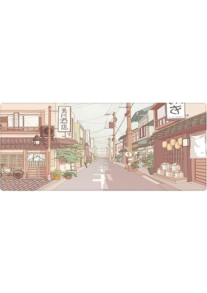 Gaming Mouse Pad 70X30 Mouse Pad Xl Büyük Oyuncu Mouse Pad Speed Anime Mousepad (Japan Street, 70X30 cm (3mm Kalınlık))