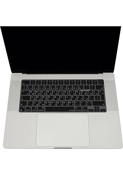 Arapça Klavye Macbook Air Pro Kılıf M1-M2-M3 (Touchbarsız) A2681 A3113, A2941 A3114, A2442 A2779 A2992 A2918, A2485 A2780 A2991 ile Uyumlu Siyah fırsatları