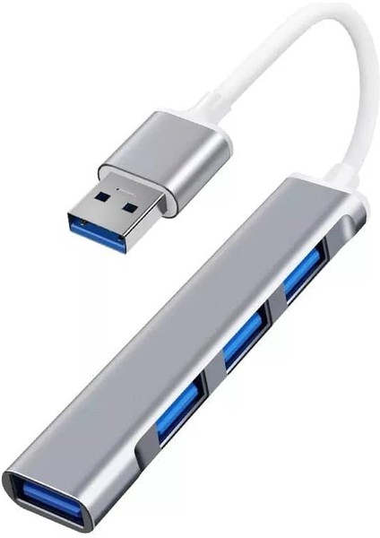 Plus Px-Typ5 Ultra Slim Gri USB Hub, 4 Port USB 3.0 Çoklayıcı, USB Çoklayıcı