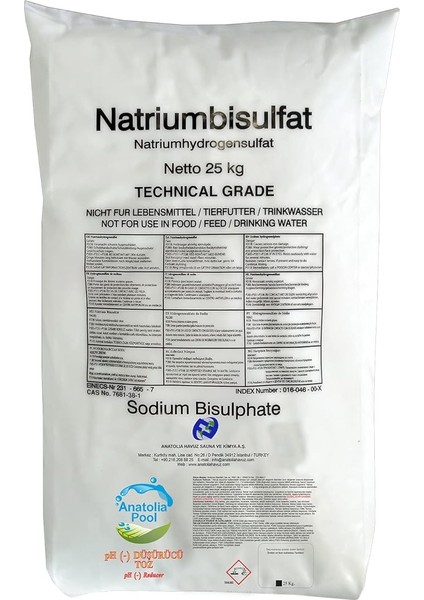 Pool Ph (-) Düşürücü Toz 25 kg Pp Torba (Ph - Reducer)