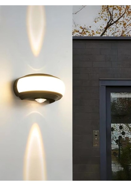 Geldi LED Duvar Apliği, 8W, 3200K Gün Işığı, IP54 Iç ve Dış Mekan, Siyah, 145X69X66MM Dekoratif Üç Yönlü LED Aplik Iç ve Dış Mekan Cata Zanzibar Duvar Lambası
