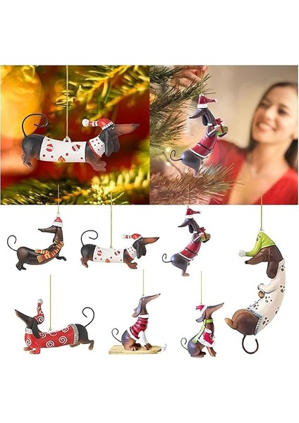Noel Süslemeleri Acrylic Christmas Tree Pendant, Dachshund Flat Pendant, Christmas Tree Pendant Decoration Kış Masa Süsleri Akşam Yemeği Parti Malzemeleri (Color : 1) fiyatları