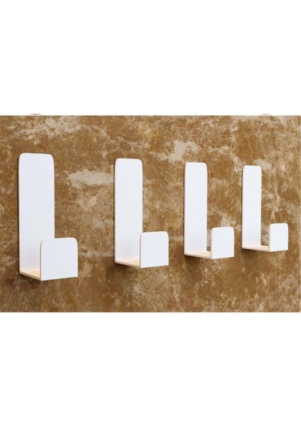Beyaz 4lü Yapışkanlı Askılık Kapı Arkası Bornoz Askılığı Yapışkanlı Mutfak Banyo Askılığı Havlu Askılığı Elbise Askılığı 4'lü Set 3m Yapışkanlı Tasarım