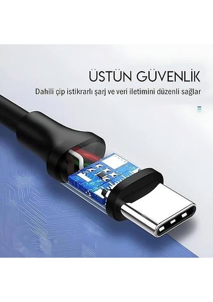 USB 3.1 Type-C 3A Hızlı Şarj ve Data Kablosu - Dayanıklı Tasarım, 5 Gbps Veri Aktarımı fırsatları