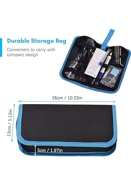 Taşınabilir Lehimleme Demiri Seti 60W Ayarlanabilir Sıcaklık Elektrikli Lehimleme Demiri Kalemi 15 Adet Lehim Seti Kaynak Aleti fırsatları