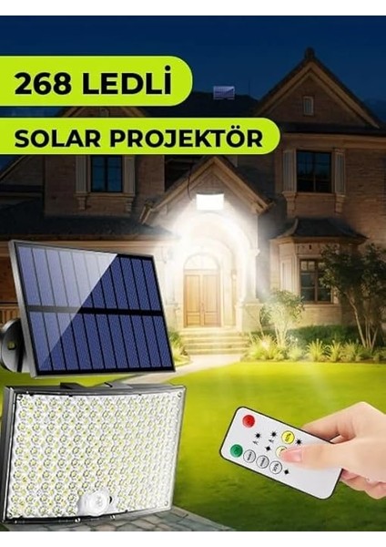 Led'li Solar Projektör – 60W, 5400 Lümen, 10 Metre Kablolu, IP65 Su Geçirmez, 6500K Beyaz Işık, Hareket Sensörlü Güneş Enerjili Dış Mekan Aydınlatma modelleri