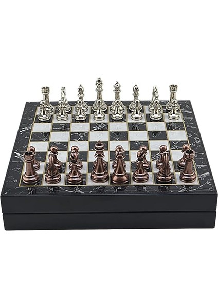 Büyük Boy Metal Klasik Satranç Tk. Antik ve Mermer Desenli Sandıklı Mdf TAHTASI(36X36 Cm.) fiyatları
