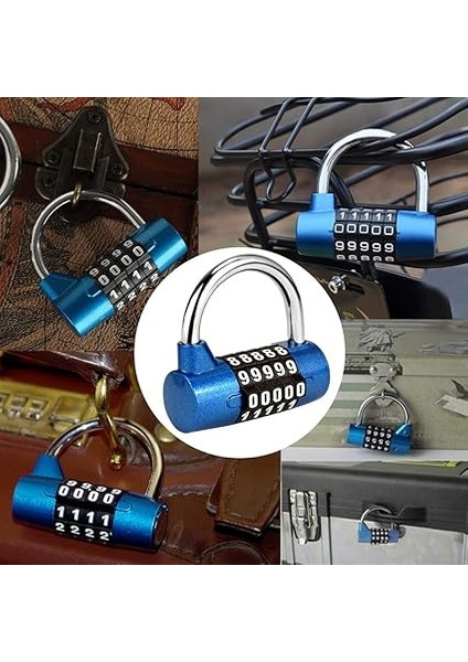 5 Haneli Şifreli Kilit, Asma Kilit, Kombinasyonlu Şifreli Kilit, Okul, Spor Salonu, Kılıf, Alet Kutusu, Çit, Dolap Vb. Için Sıfırlanabilir - Kırmızı ve Siyah (Mavi) indirimleri