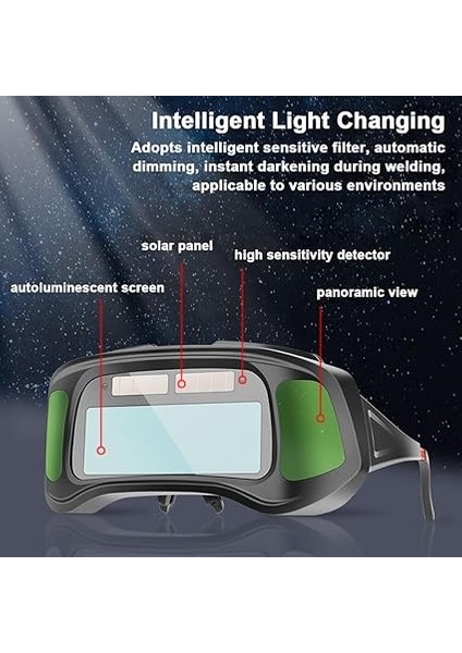 Otomatik Karartma Kaynak Gözlüğü Büyük Görünüm Gerçek Renk Otomatik Kararan Koruyucu Gözlük Kaynak Taşlama Kesim Için Çok Renkli Gerçek Renkli Ekran fırsatları
