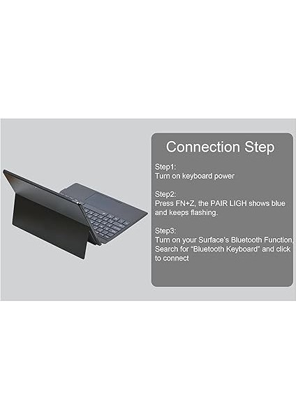Surface Pro 11(2024) / Surface Pro 10(2024) / Surface Pro 9(2022) / Surface Pro 8(2021) / Surface Pro x Için Tablet Klavye Çoklu Dokunmatik Yüzeye Sahip 13 Inç Gri Siyah Gri-Arka Işık Yok indirimleri