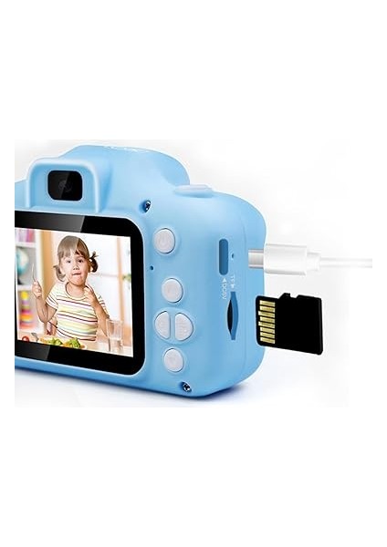 XJ01 Mini Dijital Oyunlu Çocuk Kamerası – Ön/arka Kamera, 8x Zoom, 1080P Video, Oyunlu, Renkli Çerçeveli, Silikon Koruma (Mavi) fiyatları