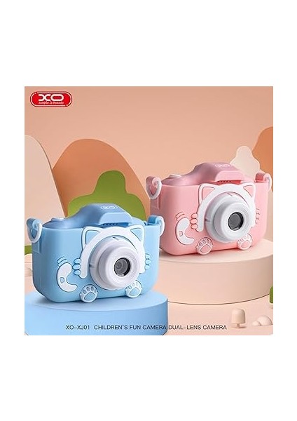 XJ01 Mini Dijital Oyunlu Çocuk Kamerası – Ön/arka Kamera, 8x Zoom, 1080P Video, Oyunlu, Renkli Çerçeveli, Silikon Koruma (Mavi) indirimleri