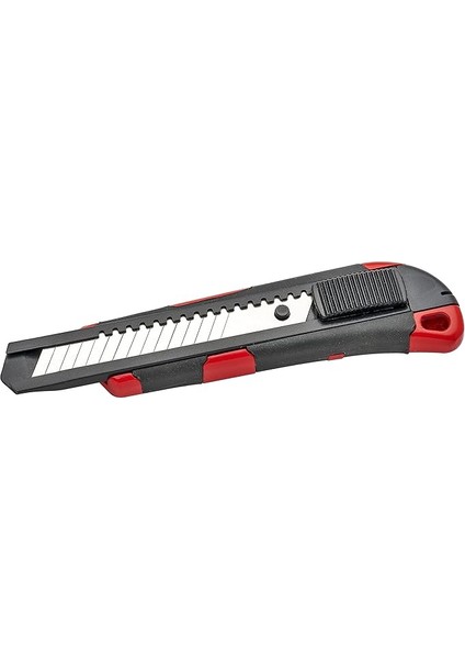 Çift Malzemeli Metal Maket Bıçağı 18 mm Pro (Kırmızı)