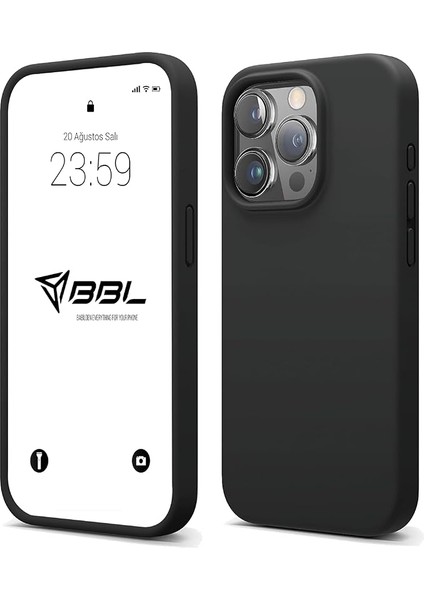 iPhone Kılıf Ince Sıvı Silikon 3 Katmanlı Tam Kaplamalı Yumuşak Jel Kauçuk Kılıf Kapak (Siyah, iPhone 13 Pro Max)
