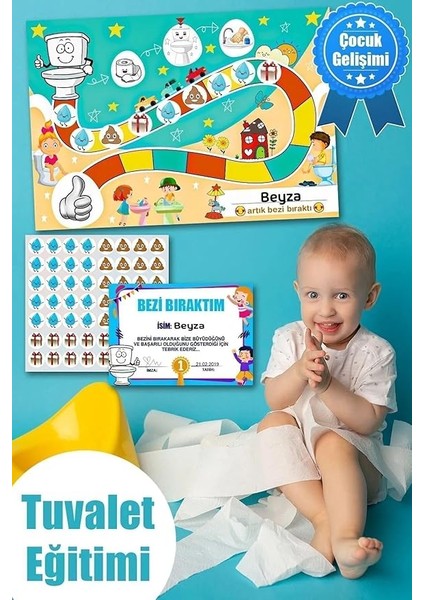 Major Selection Eğlenceli ve Eğitici Tuvalet Eğitimi Pvc Sticker Panosu 30X42CM