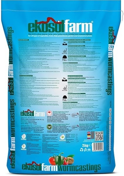 Solucan Gübresi 25 kg Organik Gübre Tüm Bitkilerde Kullanıma Uygun Katı (Toz) Formda Gübre fiyatları