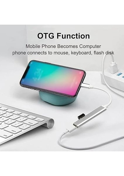Type-C 4in1 Hub Adaptör USB 3.0 Çoğaltıcı, Gri fiyatları
