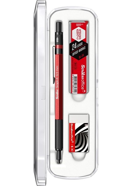 Office Graphx 3'lü Set Versatil Kalem 0.5 Mm, Silgi, Min, Kırmızı modelleri
