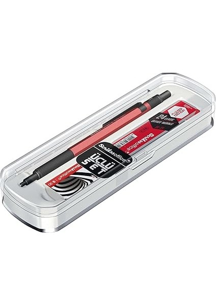 Office Graphx 3'lü Set Versatil Kalem 0.5 Mm, Silgi, Min, Kırmızı indirimleri
