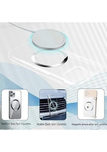 Power Metal Magsafe Halka Yüzük Ring iPhone 8 ve Üstü Model ile Uyumlu 2'li Paket Siyah indirimleri