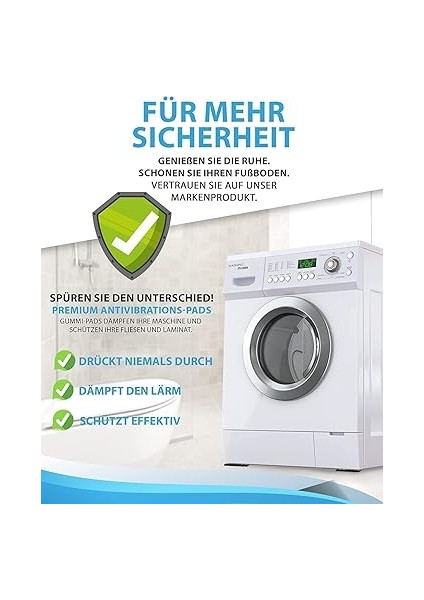 Vıda 4 Premium Titreşim Sönümleyici, Çamaşır Makinesi Pedleri, Kaymaz, Çamaşır Makinesi Altlığı, Titreşim Önleyici Mat, Titreşim Önleyici Mat, Kurutma Makinesi, Mobilya ve Dolaplar Için Güvenli Duruş fiyatları