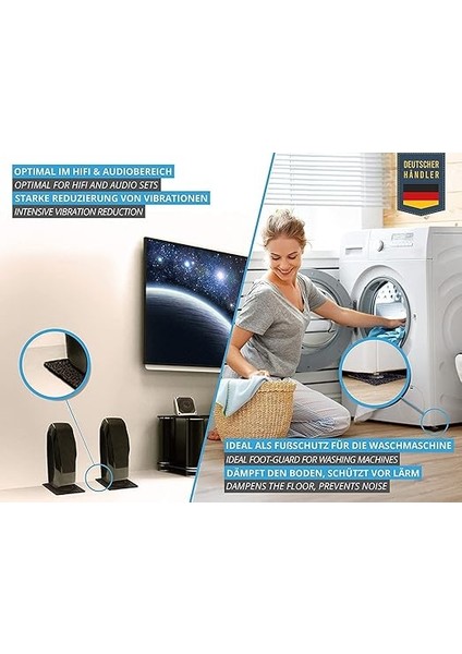Vıda 4 Premium Titreşim Sönümleyici, Çamaşır Makinesi Pedleri, Kaymaz, Çamaşır Makinesi Altlığı, Titreşim Önleyici Mat, Titreşim Önleyici Mat, Kurutma Makinesi, Mobilya ve Dolaplar Için Güvenli Duruş modelleri