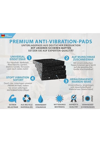 Vıda 4 Premium Titreşim Sönümleyici, Çamaşır Makinesi Pedleri, Kaymaz, Çamaşır Makinesi Altlığı, Titreşim Önleyici Mat, Titreşim Önleyici Mat, Kurutma Makinesi, Mobilya ve Dolaplar Için Güvenli Duruş indirimleri